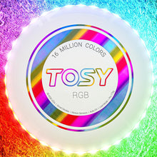 Load image into Gallery viewer, ITEM# 0199 Flying Disc - 16 Million Color RGB or 36 or 360 LEDs, Extremely Bright, Smart Modes, Auto Light Up, Rechargeable, Cool Fun 175g frisbee (Watch Video)