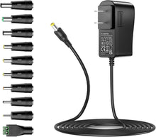 Load image into Gallery viewer, ITEM# 0194 Basicvolt 15V 2A 1A Switching Power Supply Charger 15Volt 2Amp 1.5A Universal AC/DC Adapter Replacement Regulated Power Cord for Litter Robot & LED Light and More 15Vdc Household Electronics
