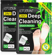 Load image into Gallery viewer, ITEM# 0130 Deep Cleansing Foot Pads for Stress Relief, Better Sleep & Foot Care | Premium Japanese Organic Foot Patches with Ginger Powder | Natural Effective Foot Patch to Boost Energy (Watch Video)