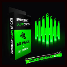 Load image into Gallery viewer, ITEM# 0220   Emergency Glow Sticks with 12 Hours Duration, Individually Wrapped Industrial Grade Glowsticks for Survival Gear, Camping Lights, Power Outages and Military Use (Watch Video)