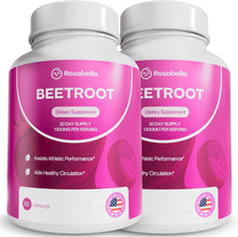 Load image into Gallery viewer, ITEM# 0246 Rosabella Organic Beet Root Capsules - 1300mg Beet Root Powder Aids Healthy Circulation & Vitality, Non-GMO, Beet Root Supplement (Watch Video)