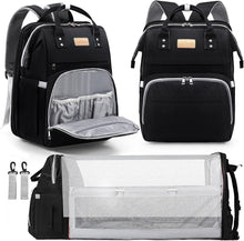 Load image into Gallery viewer, ITEM# 0001   Diaper Bag Backpack, Multifunction Large Capacity Baby Diaper Bags with Changing Station Baby Bag for Boy Girl Travel Back Pack with USB Charger for Moms And Dads (Watch Video)