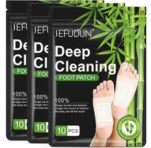 Load image into Gallery viewer, ITEM# 0130 Deep Cleansing Foot Pads for Stress Relief, Better Sleep & Foot Care | Premium Japanese Organic Foot Patches with Ginger Powder | Natural Effective Foot Patch to Boost Energy (Watch Video)