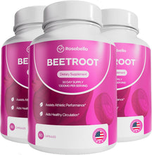 Load image into Gallery viewer, ITEM# 0246 Rosabella Organic Beet Root Capsules - 1300mg Beet Root Powder Aids Healthy Circulation & Vitality, Non-GMO, Beet Root Supplement (Watch Video)