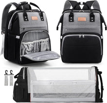Load image into Gallery viewer, ITEM# 0001   Diaper Bag Backpack, Multifunction Large Capacity Baby Diaper Bags with Changing Station Baby Bag for Boy Girl Travel Back Pack with USB Charger for Moms And Dads (Watch Video)