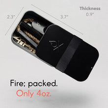 Load image into Gallery viewer, ITEM# 0156 FIREKIT Survival Fire Starter Kit – All-in-One Ferro Rod, Striker, Tinder Wick & Bellow - Waterproof Camping Essentials (Watch Video)