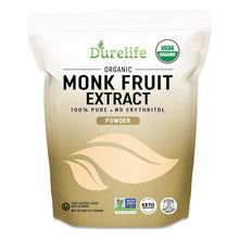Load image into Gallery viewer, ITEM# 0212 Organic 100% Pure Monk Fruit sweetener, No Erythritol, Monkfruit Extract Powder, USDA organic NON-GMO Project Verified, Keto Certified, OU kosher No Fillers Zero Calorie Sugar Substitute (Watch Video)
