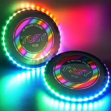 Load image into Gallery viewer, ITEM# 0199 Flying Disc - 16 Million Color RGB or 36 or 360 LEDs, Extremely Bright, Smart Modes, Auto Light Up, Rechargeable, Cool Fun 175g frisbee (Watch Video)