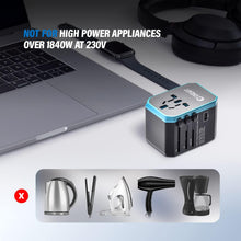 Load image into Gallery viewer, ITEM# 0193 Unidapt Universal Travel Adapter with International Plug, 5.6A Smart Power 3.0A 4 USB 1 Type C, Power Adapter Travel Charger, Outlet Converter Worldwide (Watch Video)