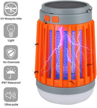 Load image into Gallery viewer, ITEM# 0082 Bug Zapper Light Bulb 2pcs, 3 in 1 Mosquitoes Killer USB Rechargeable Camping Lantern Flashlight Tent Light, IPX6 Waterproof Portable Light Bulb Zapper for Doorway, Corridor, Balcony, Patio (Watch Video)