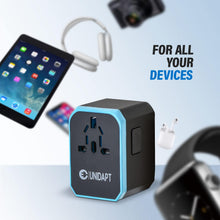 Load image into Gallery viewer, ITEM# 0193 Unidapt Universal Travel Adapter with International Plug, 5.6A Smart Power 3.0A 4 USB 1 Type C, Power Adapter Travel Charger, Outlet Converter Worldwide (Watch Video)