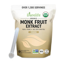Load image into Gallery viewer, ITEM# 0212 Organic 100% Pure Monk Fruit sweetener, No Erythritol, Monkfruit Extract Powder, USDA organic NON-GMO Project Verified, Keto Certified, OU kosher No Fillers Zero Calorie Sugar Substitute (Watch Video)