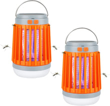 Load image into Gallery viewer, ITEM# 0082 Bug Zapper Light Bulb 2pcs, 3 in 1 Mosquitoes Killer USB Rechargeable Camping Lantern Flashlight Tent Light, IPX6 Waterproof Portable Light Bulb Zapper for Doorway, Corridor, Balcony, Patio (Watch Video)