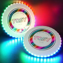 Load image into Gallery viewer, ITEM# 0199 Flying Disc - 16 Million Color RGB or 36 or 360 LEDs, Extremely Bright, Smart Modes, Auto Light Up, Rechargeable, Cool Fun 175g frisbee (Watch Video)