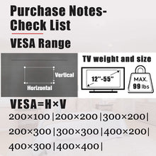 Load image into Gallery viewer, ITEM# 0128 No Stud TV Wall Mount, Drywall Studless TV Hanger No Damage, No Drill, Non Screws, Dry Wall Flat Screen TV Easy Install Bar Bracket fits VESA 12-55 inch TVs up to 99 lbs, Include Hardware Levels (Watch Video)