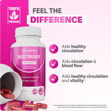 Load image into Gallery viewer, ITEM# 0246 Rosabella Organic Beet Root Capsules - 1300mg Beet Root Powder Aids Healthy Circulation & Vitality, Non-GMO, Beet Root Supplement (Watch Video)