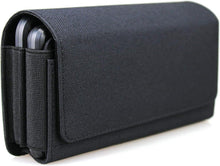 Load image into Gallery viewer, ITEM# 0250 Clip On Magnetic Close Dual Phone Holster Pouch Case for 2 Phones, Double Decker Belt Clip Case for iPhone (17 16 15 14 13 12 11) Pro Max/Plus, Samsung Galaxy (S25 S24 S23 S22 S21 S20) Ultra/Plus/Fe (Large) Watch Video)