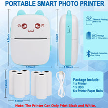 Load image into Gallery viewer, ITEM# 0195 Printers with 6 Rolls Printing Paper for Android iOS Smartphone, BT Inkless Printing Gift for Label Receipt Photo Notes Study Home Office (Watch Video)