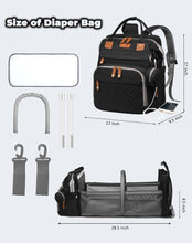 Load image into Gallery viewer, ITEM# 0001 Diaper Bag Backpack, Multifunction Large Capacity Baby Diaper Bags with Changing Station Baby Bag for Boy Girl Travel Back Pack with USB Charger for Moms And Dads (Watch Video)
