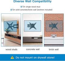 Load image into Gallery viewer, ITEM# 0125 Full Motion TV Monitor Wall Mount Bracket Articulating Arms Swivels TiltsITEM# 0125 Extension Rotation for Most 13-42 Inch LED LCD Flat Curved Screen TVs & Monitors, Max VESA 200x200mm up to 44lbs by Pipishell (Watch Video)