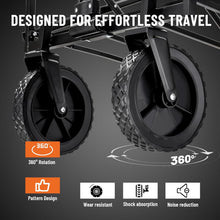 Load image into Gallery viewer, ITEM# 0221 Collapsible Folding Wagon, Heavy Duty 220Lbs Capacity, Foldable Utility Cart for Outdoor Camping, Grocery, Sports, Beach - All Terrain(Watch Video)