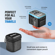Load image into Gallery viewer, ITEM# 0193 Unidapt Universal Travel Adapter with International Plug, 5.6A Smart Power 3.0A 4 USB 1 Type C, Power Adapter Travel Charger, Outlet Converter Worldwide (Watch Video)
