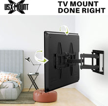 Load image into Gallery viewer, ITEM# 0126   MOUNT Full Motion TV Wall Mount for Most 47-84 inch Flat Screen/LED/4K TV, TV Mount Bracket Dual Swivel Articulating Tilt 6 Arms, Max VESA 600x400mm, Holds up to 132lbs, Fits 8” 12” 16" Wood Studs (Watch Video)