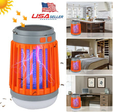 Load image into Gallery viewer, ITEM# 0082 Bug Zapper Light Bulb 2pcs, 3 in 1 Mosquitoes Killer USB Rechargeable Camping Lantern Flashlight Tent Light, IPX6 Waterproof Portable Light Bulb Zapper for Doorway, Corridor, Balcony, Patio (Watch Video)