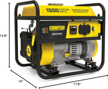 Load image into Gallery viewer, ITEM# 0223 Champion Power Equipment 200915 1500/1200-Watt Portable Generator, CARB (Watch Video)