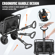 Load image into Gallery viewer, ITEM# 0221 Collapsible Folding Wagon, Heavy Duty 220Lbs Capacity, Foldable Utility Cart for Outdoor Camping, Grocery, Sports, Beach - All Terrain(Watch Video)