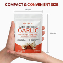 Load image into Gallery viewer, ITEM# 0241 Resilia Garlic Extract Softgels – Odorless Aged Garlic Extract Supplement with CoQ10 Ubiquinol – 20-Month Matured, Standardized for S-Allyl Cysteine - Heart Health & Immune Support