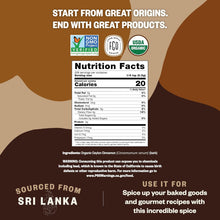 Load image into Gallery viewer, ITEM# 0143 FGO Organic Ceylon Cinnamon Powder, Pure Sri Lanka Cinnamon for Spice & Seasoning, Great for Baking, Cooking, & Drinks, Additive Free, Non-GMO (Watch Video)