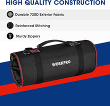 Load image into Gallery viewer, ITEM# 0189 Roll Up Tool Bag, Tool Roll Up Bag with Detachable Tool Pouches, Heavy Duty Tool Bag Organizer with 6 Pockets, Tool Organizer for Mechanic, Electrician, Plumber and Carpenter (Watch Video)
