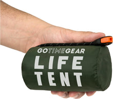Load image into Gallery viewer, ITEM# 0098 Emergency Survival Shelter – 2 Person Emergency Tent – Use As Survival Tent, Emergency Shelter, Tube Tent, Survival Tarp - Includes Survival Whistle & Paracord (Watch Video)