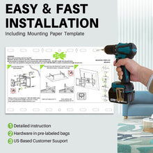 Load image into Gallery viewer, ITEM# 0126   MOUNT Full Motion TV Wall Mount for Most 47-84 inch Flat Screen/LED/4K TV, TV Mount Bracket Dual Swivel Articulating Tilt 6 Arms, Max VESA 600x400mm, Holds up to 132lbs, Fits 8” 12” 16" Wood Studs (Watch Video)