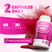 Load image into Gallery viewer, ITEM# 0246 Rosabella Organic Beet Root Capsules - 1300mg Beet Root Powder Aids Healthy Circulation & Vitality, Non-GMO, Beet Root Supplement (Watch Video)