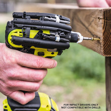 Load image into Gallery viewer, ITEM# 0178 Driverback Bit Holder| New Retractable Magnetic Bit Organizer for Your Impact Driver, Perfect Tool Accessory | Made in USA (Watch Video)