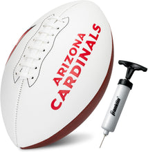 Load image into Gallery viewer, ITEM# 0215 Sports NFL Autograph Football - Official ADULT Size White Panel Souvenir Football for Autographs + Signatures - NFL Team Fan Shop Memorabilia Football for Display (Watch Video)