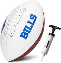 Load image into Gallery viewer, ITEM# 0215 Sports NFL Autograph Football - Official ADULT Size White Panel Souvenir Football for Autographs + Signatures - NFL Team Fan Shop Memorabilia Football for Display (Watch Video)