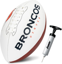 Load image into Gallery viewer, ITEM# 0215 Sports NFL Autograph Football - Official ADULT Size White Panel Souvenir Football for Autographs + Signatures - NFL Team Fan Shop Memorabilia Football for Display (Watch Video)