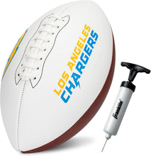 Load image into Gallery viewer, ITEM# 0215 Sports NFL Autograph Football - Official ADULT Size White Panel Souvenir Football for Autographs + Signatures - NFL Team Fan Shop Memorabilia Football for Display (Watch Video)