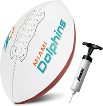 Load image into Gallery viewer, ITEM# 0215 Sports NFL Autograph Football - Official ADULT Size White Panel Souvenir Football for Autographs + Signatures - NFL Team Fan Shop Memorabilia Football for Display (Watch Video)