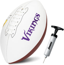 Load image into Gallery viewer, ITEM# 0215 Sports NFL Autograph Football - Official ADULT Size White Panel Souvenir Football for Autographs + Signatures - NFL Team Fan Shop Memorabilia Football for Display (Watch Video)