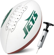 Load image into Gallery viewer, ITEM# 0215 Sports NFL Autograph Football - Official ADULT Size White Panel Souvenir Football for Autographs + Signatures - NFL Team Fan Shop Memorabilia Football for Display (Watch Video)