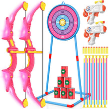 Load image into Gallery viewer, ITEM# 0200 Bow and Arrow Set, Light Up Archery Set with Suction Cup Arrows, Archery Targets Outdoor Games