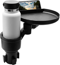 Load image into Gallery viewer, ITEM# 0052 Cup Holder Tray for Car - Adjustable Car Tray Table - Perfect Car Tray for Eating with 9" Surface, Phone Slot, and Swivel Arm - Car Food Table for Most Cup Holders - Road Trip Car Accessory (Watch Video)