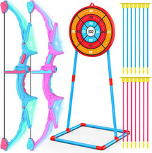 Load image into Gallery viewer, ITEM# 0200 Bow and Arrow Set, Light Up Archery Set with Suction Cup Arrows, Archery Targets Outdoor Games