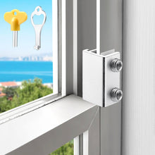 Load image into Gallery viewer, ITEM# 0239 Sliding Window Locks (2, 6, 10, 12 Sets), Secure Window Lock with Key, Window Locks for Up and Down Windows & Horizontal Sliding Windows, Adjustable Window Lock, Sturdy and Durable, Does Not Deform. (Watch Video)
