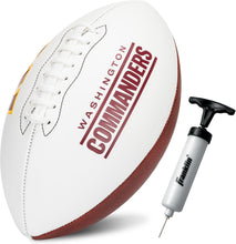 Load image into Gallery viewer, ITEM# 0215 Sports NFL Autograph Football - Official ADULT Size White Panel Souvenir Football for Autographs + Signatures - NFL Team Fan Shop Memorabilia Football for Display (Watch Video)