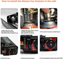 Load image into Gallery viewer, ITEM# 0003   Camping Stove Portable Single Burner Butane Cylinder Stove with Carrying Case Camp Kitchen Equipment Back-packing Black (Watch Video)